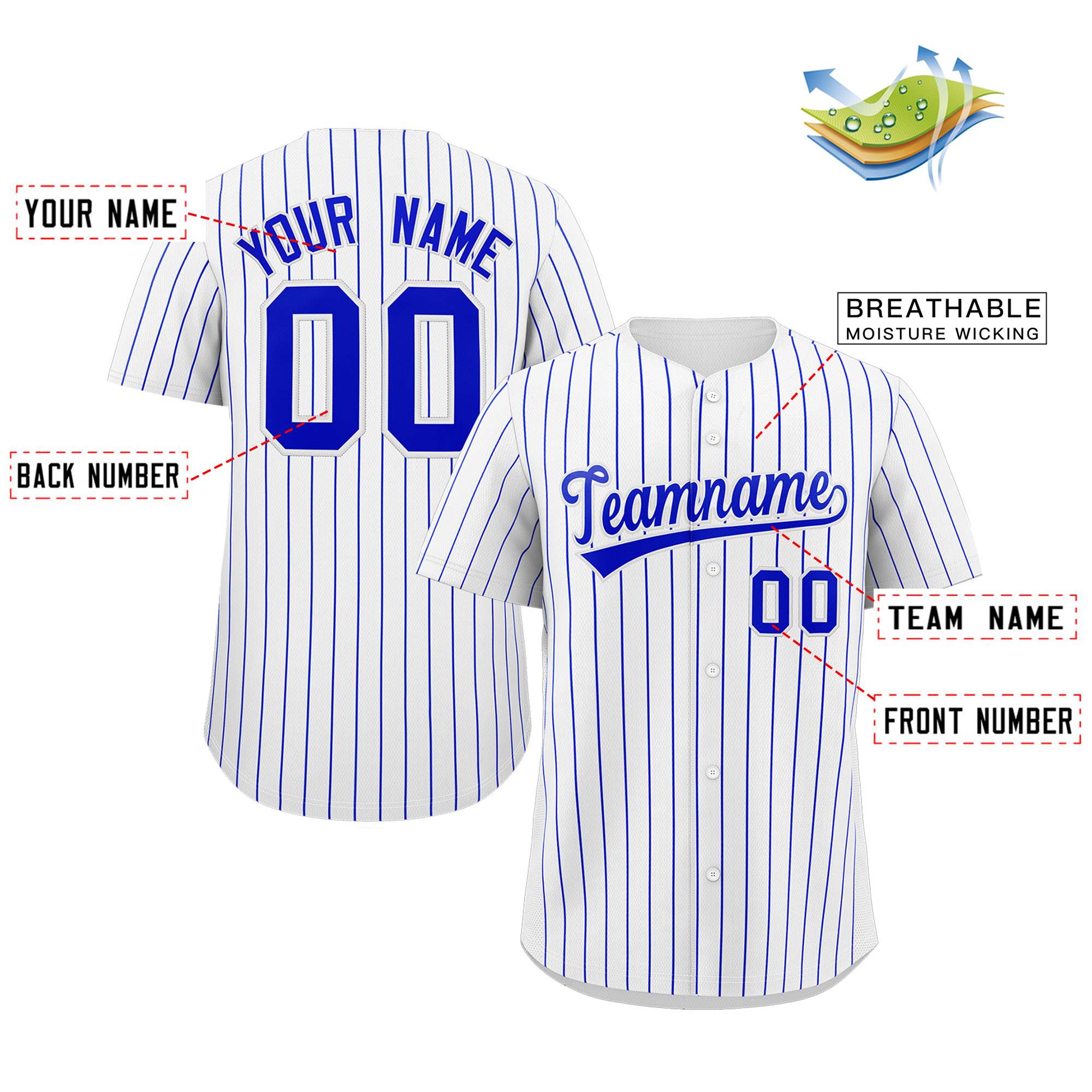 striped baseball jersey for sport team