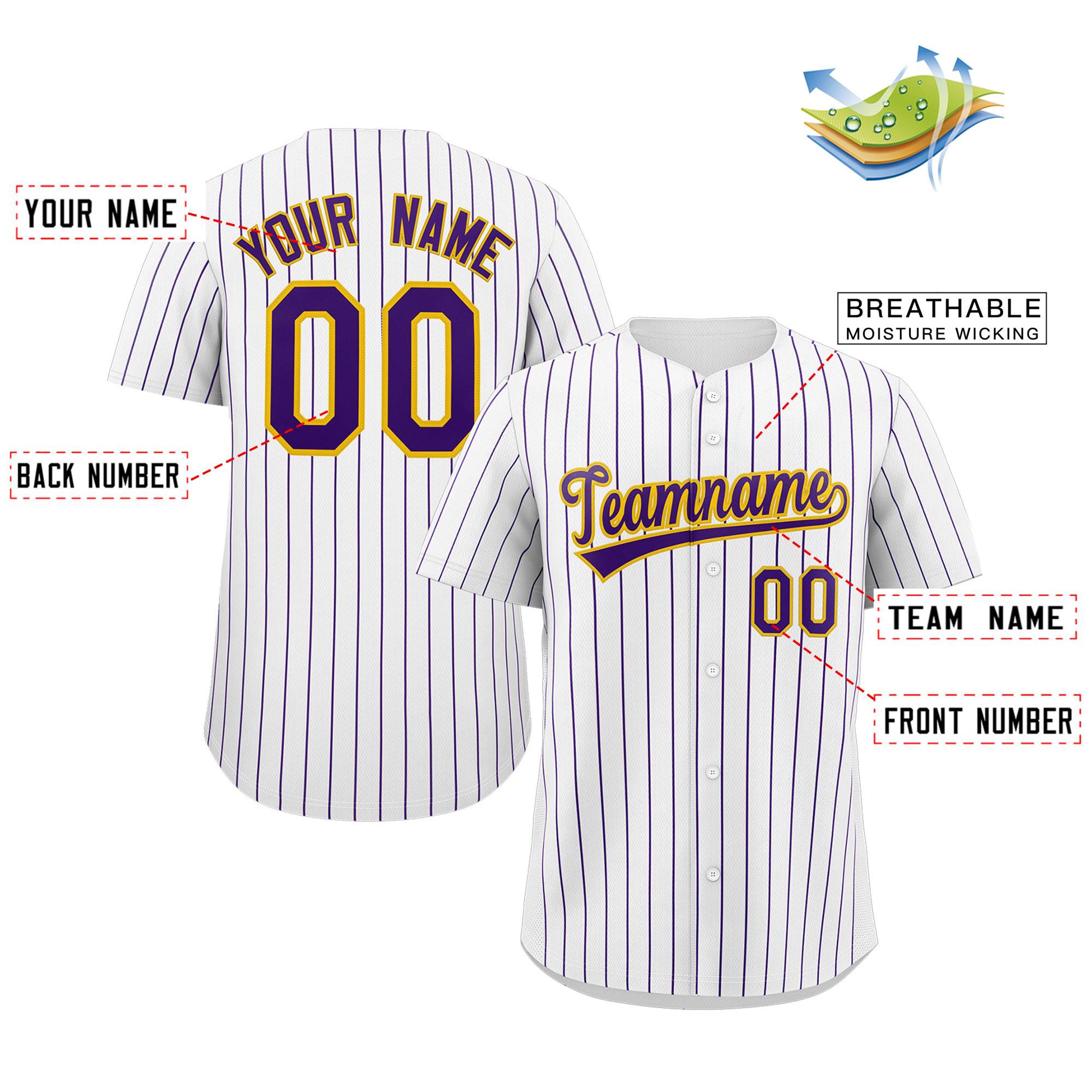 pinstripe sport jerseys for team