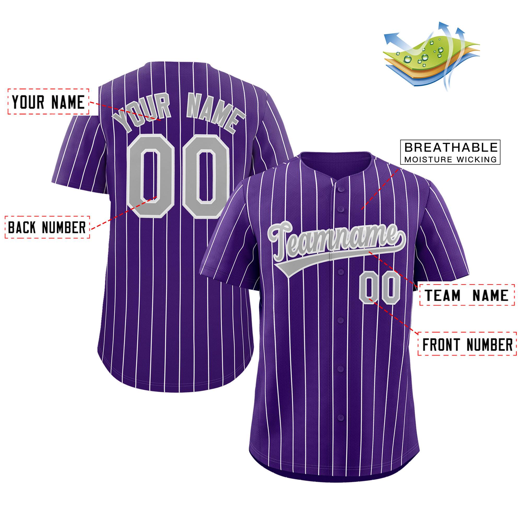 pinstripe full button jerseys player name font