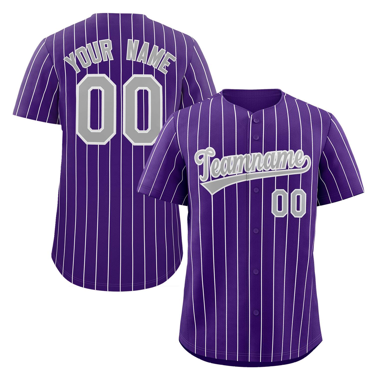 pinstripe full button jerseys team name font