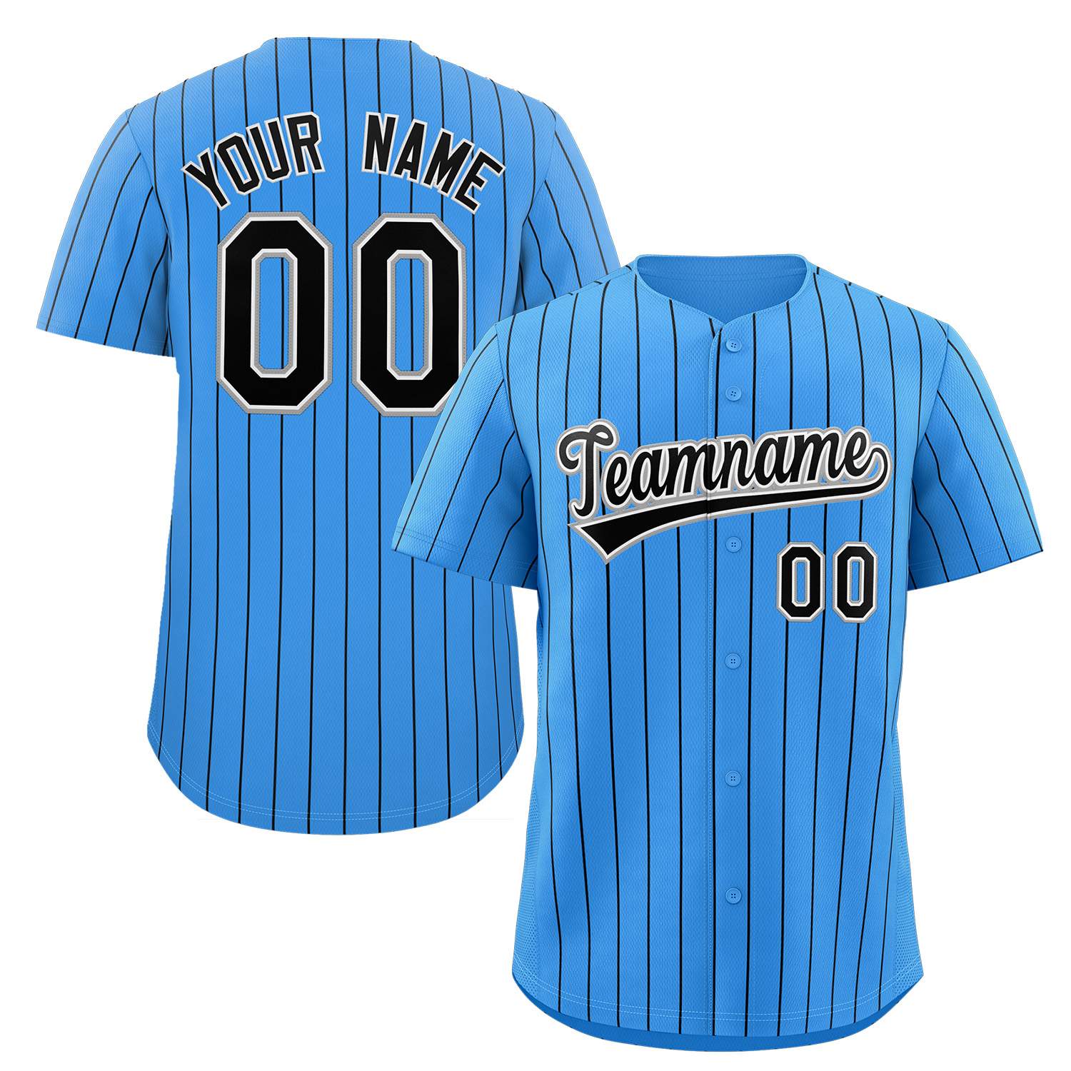 blue pin stripe baseball jersey