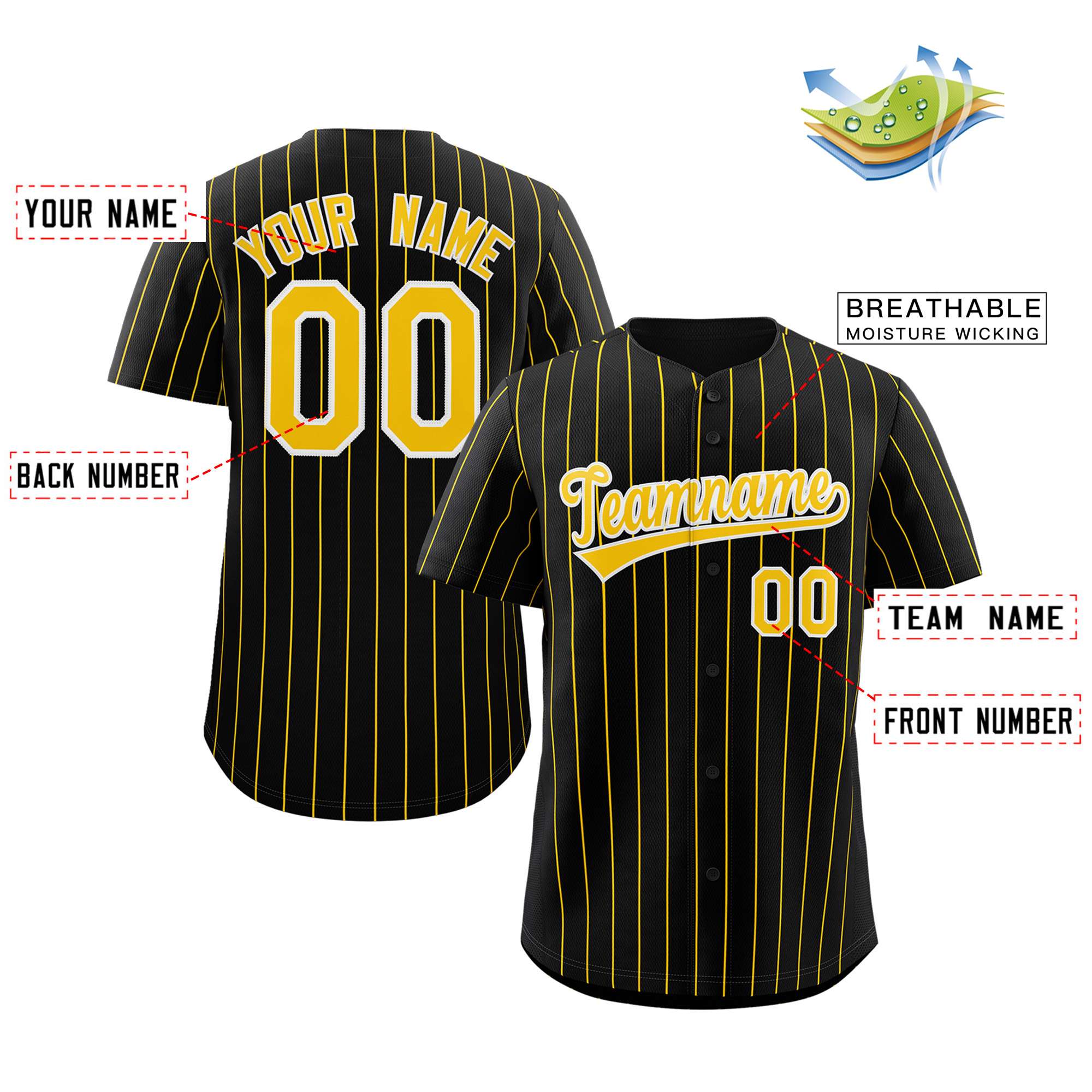 custom striped baseball uniform