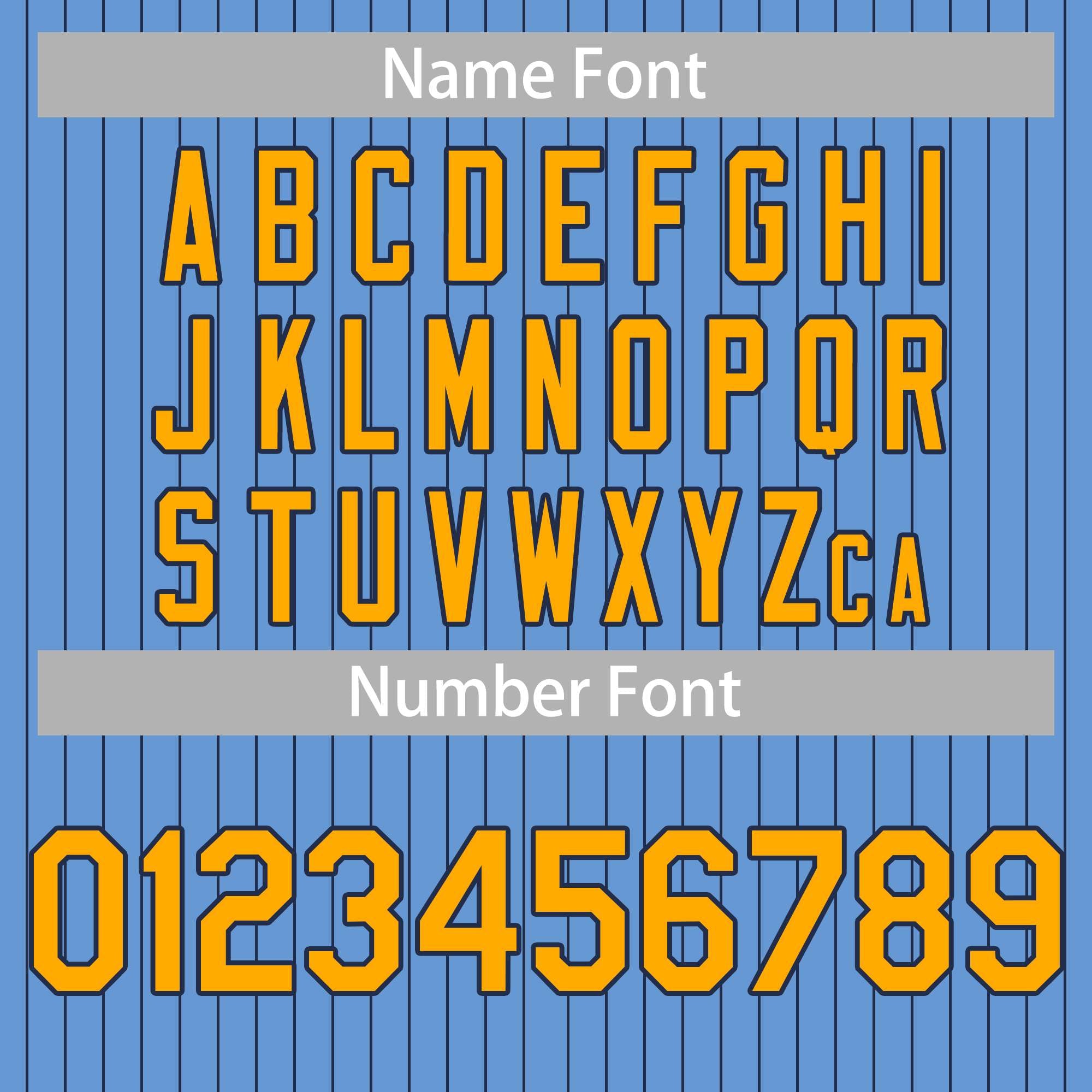 pinstripe jerseys player font