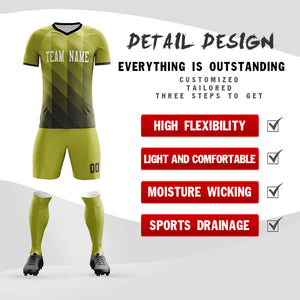 Custom Olive Green-Black Casual Outdoor Soccer Sets Jersey