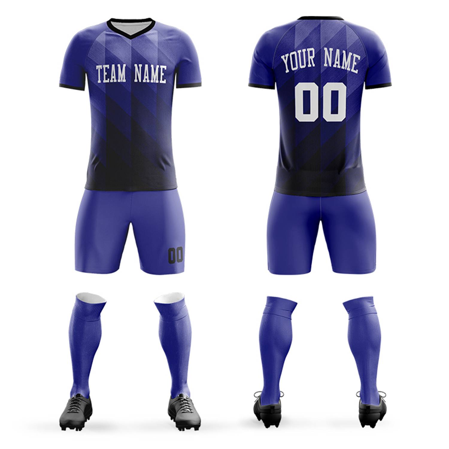 Custom Royal White Casual Outdoor Soccer Sets Jersey