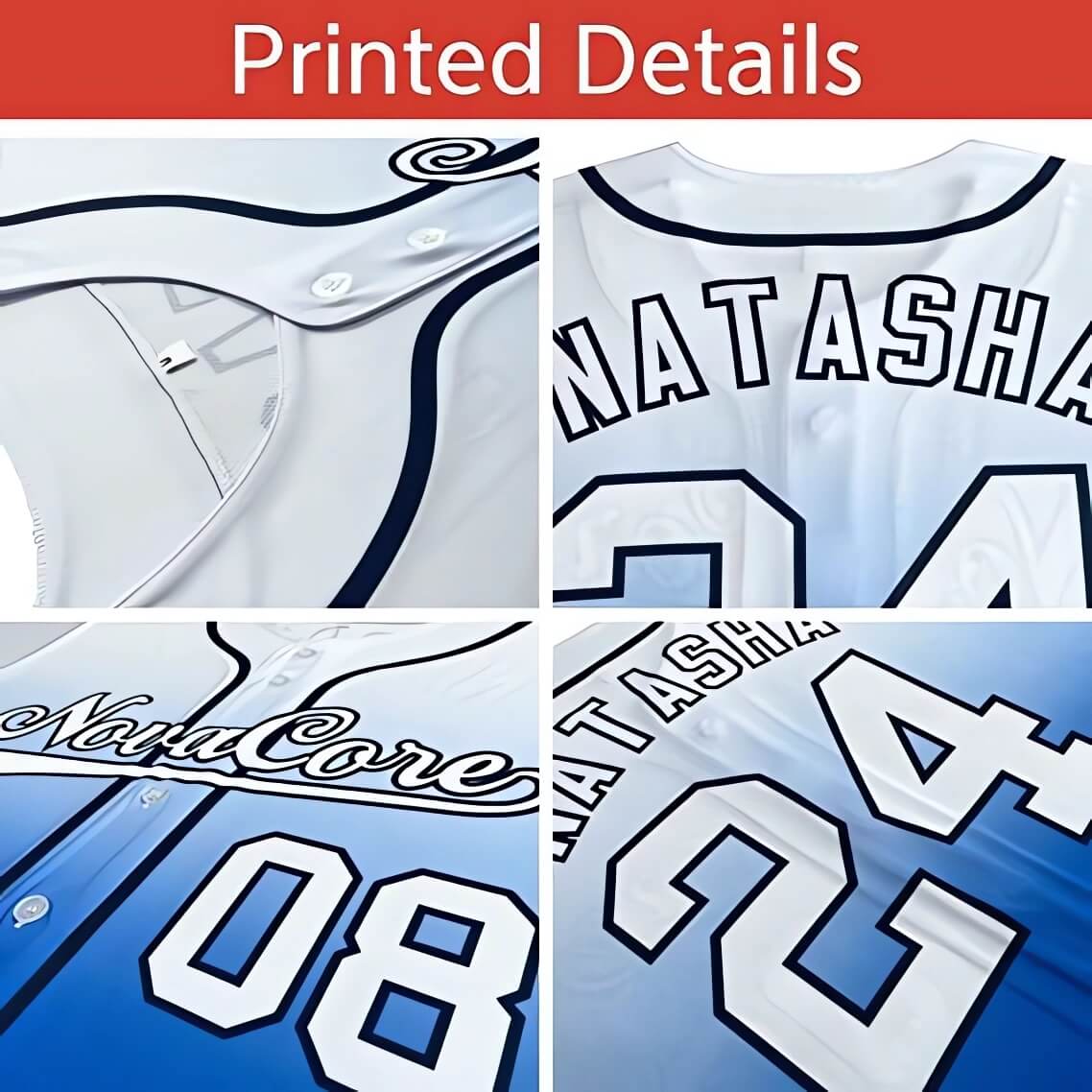 Custom Navy Light Blue Gradient Fashion Design Authentic Baseball Jersey