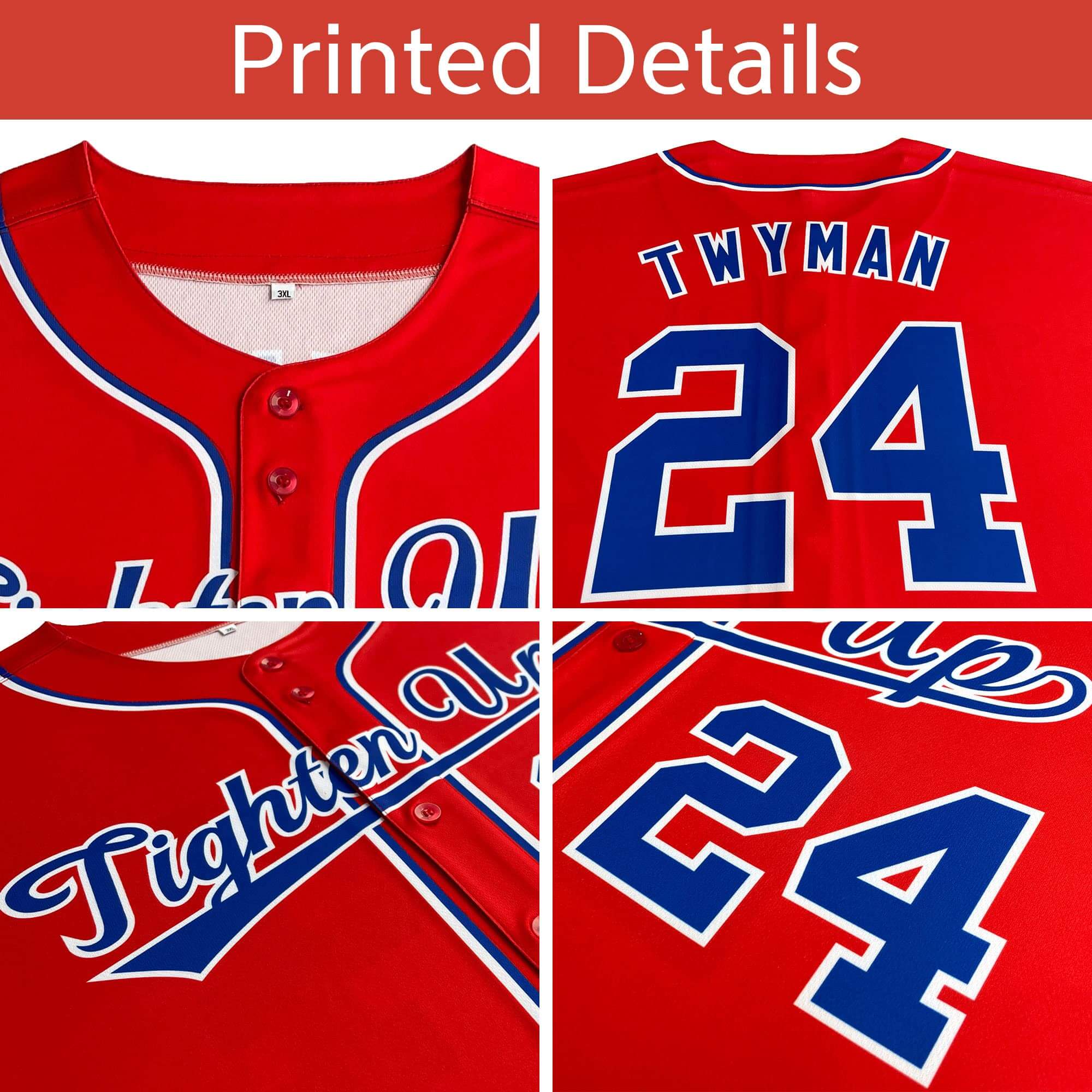 Custom Red Royal Personalized Horizontal Stripe Authentic Pullover Baseball Jersey