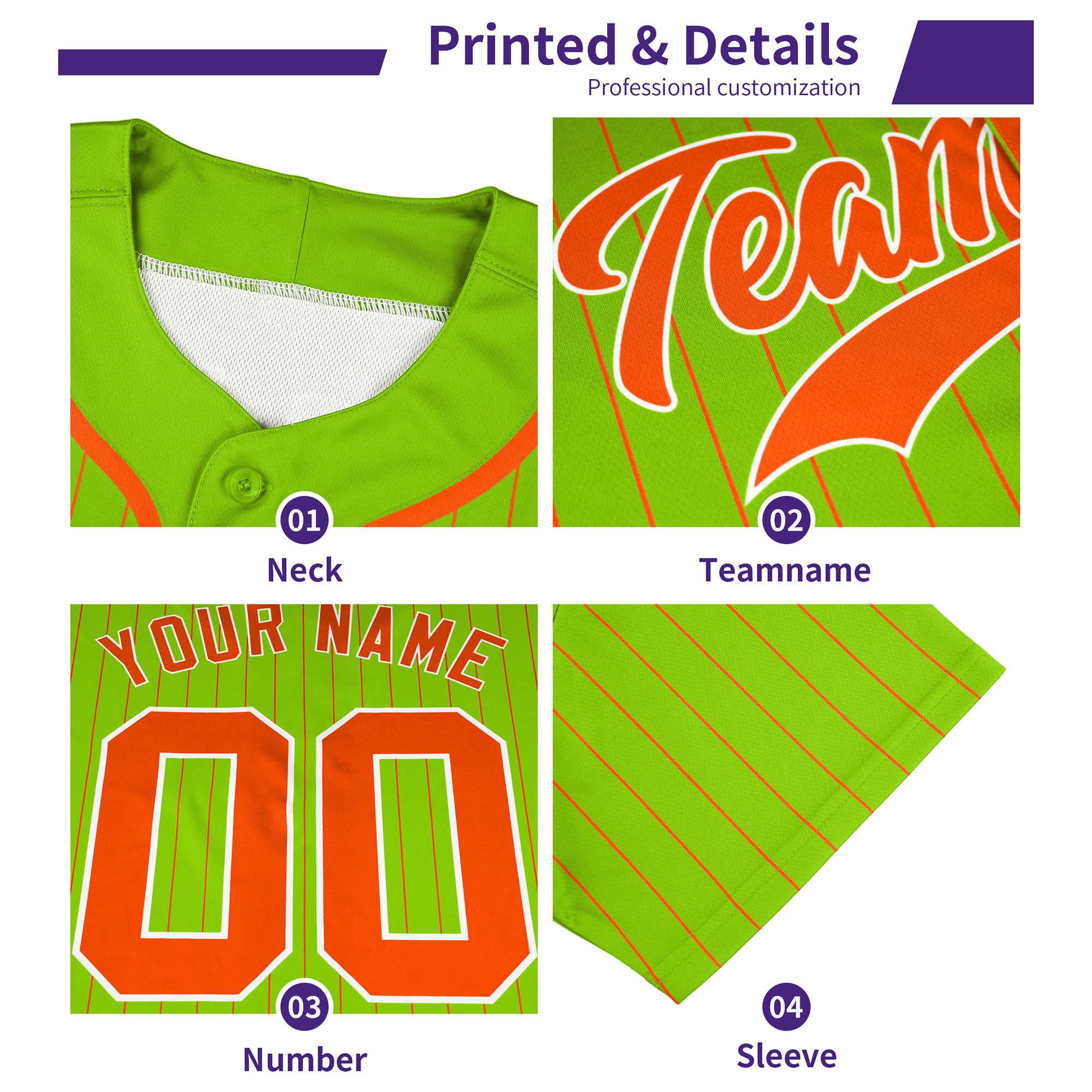 Custom Gold Purple Stripe Fashion Authentic Two-Button Baseball Jersey