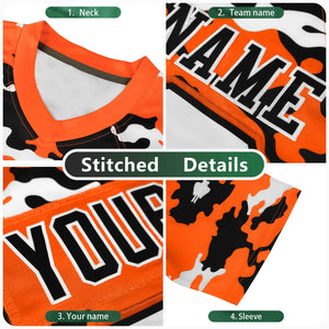 Custom Royal White-Black Personalized Camo Authentic Football Jersey