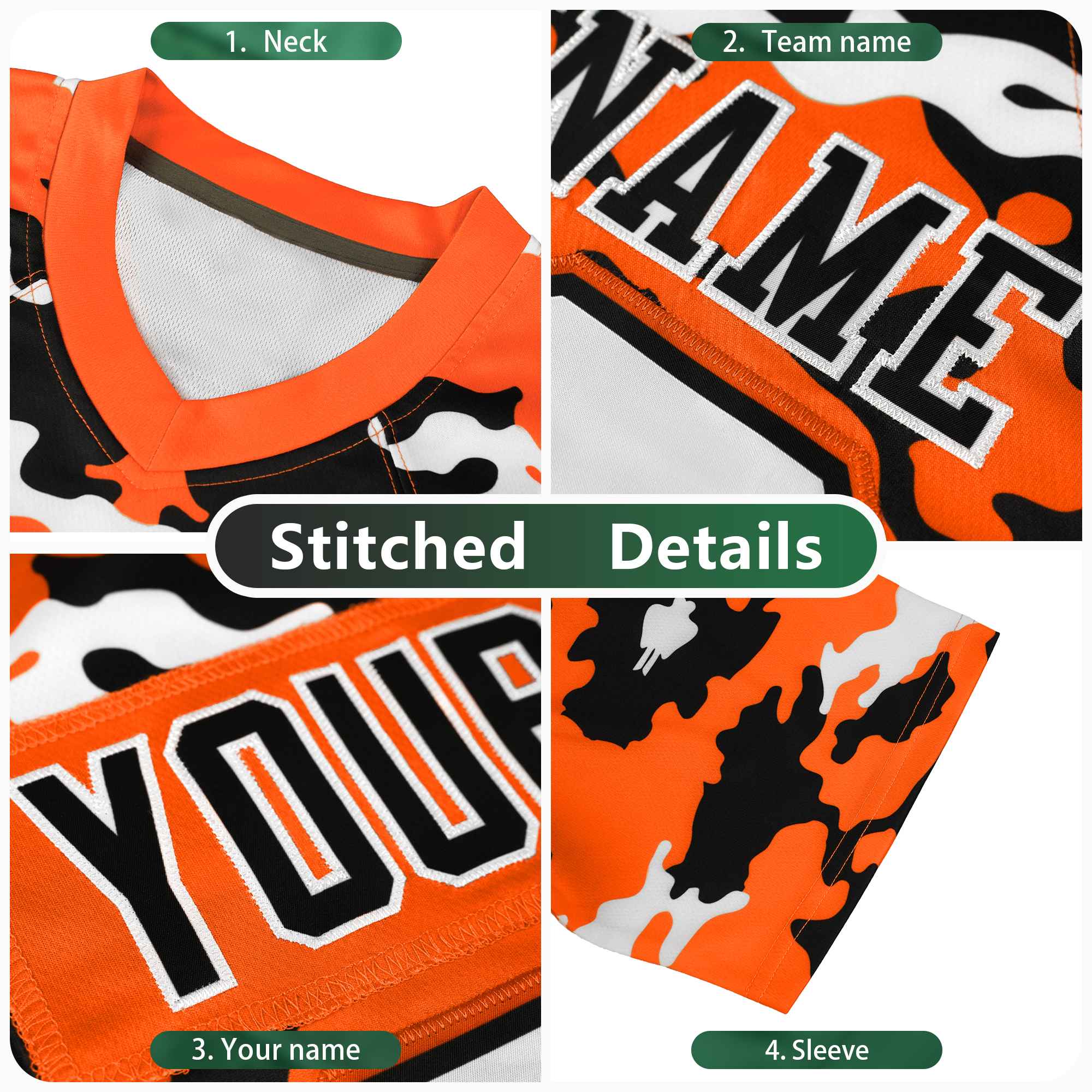 Custom Royal White-Black Personalized Camo Authentic Football Jersey