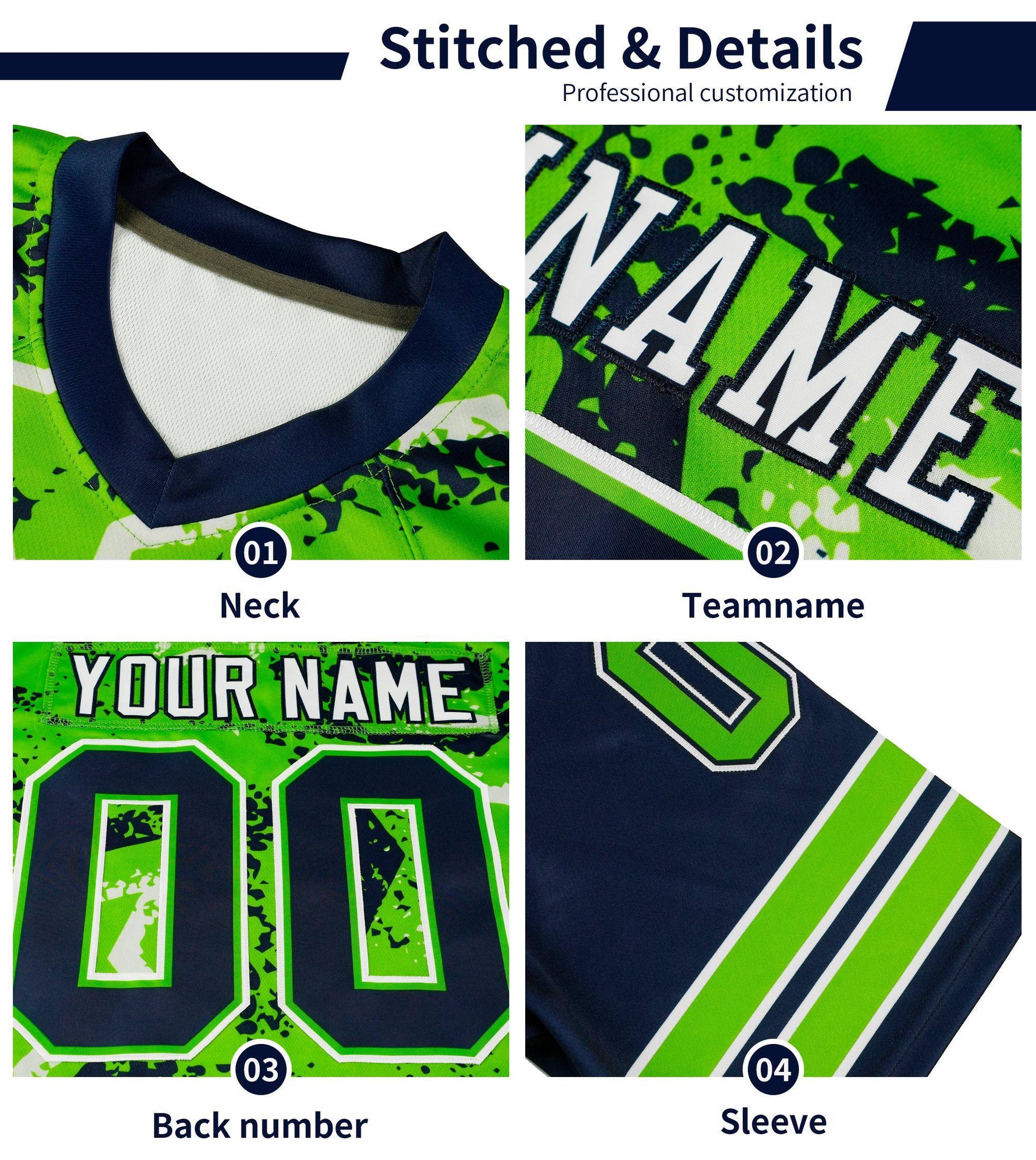 Custom Gold Kelly Green-White Personalized Star Pattern Design Authentic Football Jersey