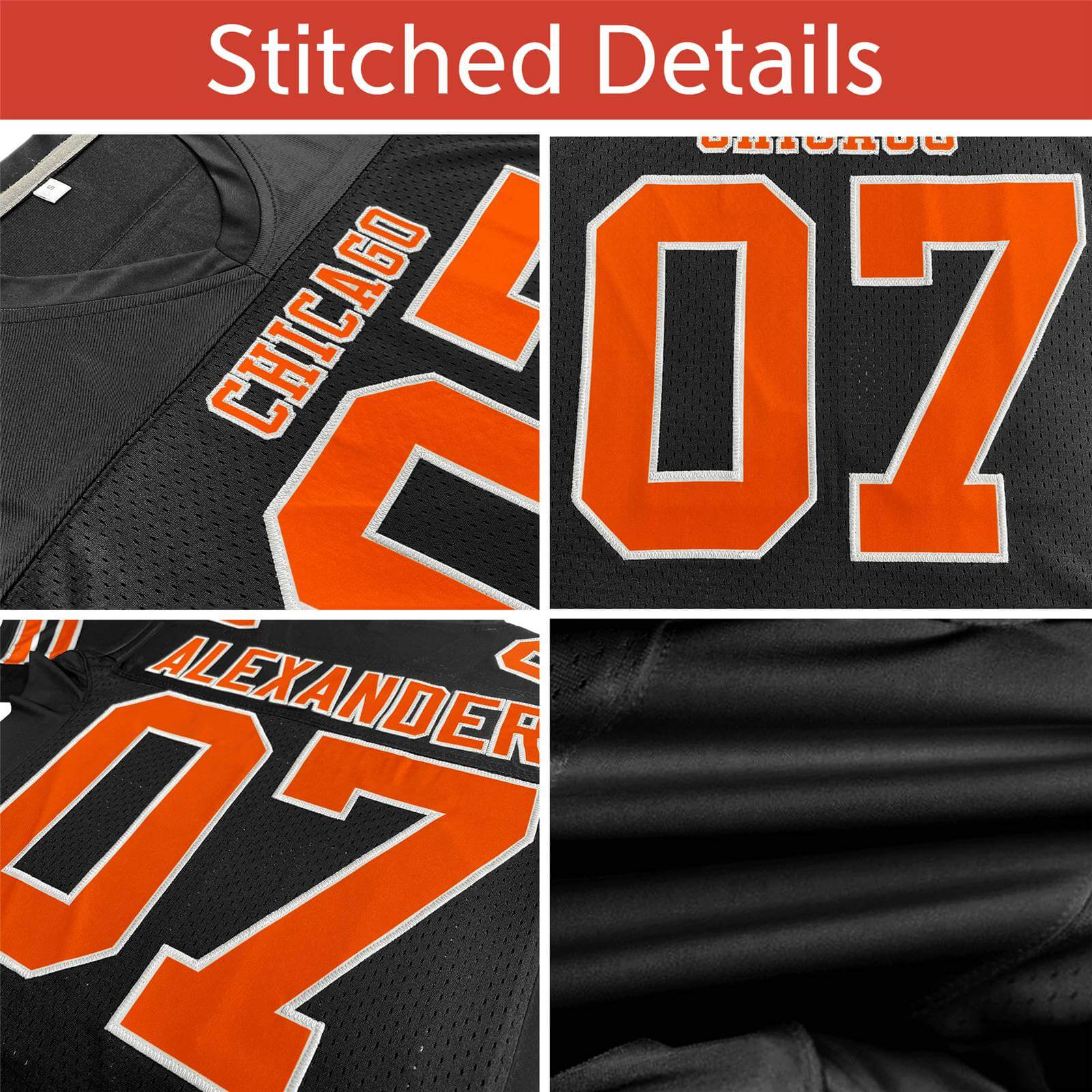 Custom Orange Personalized Classic Authentic Football Jersey