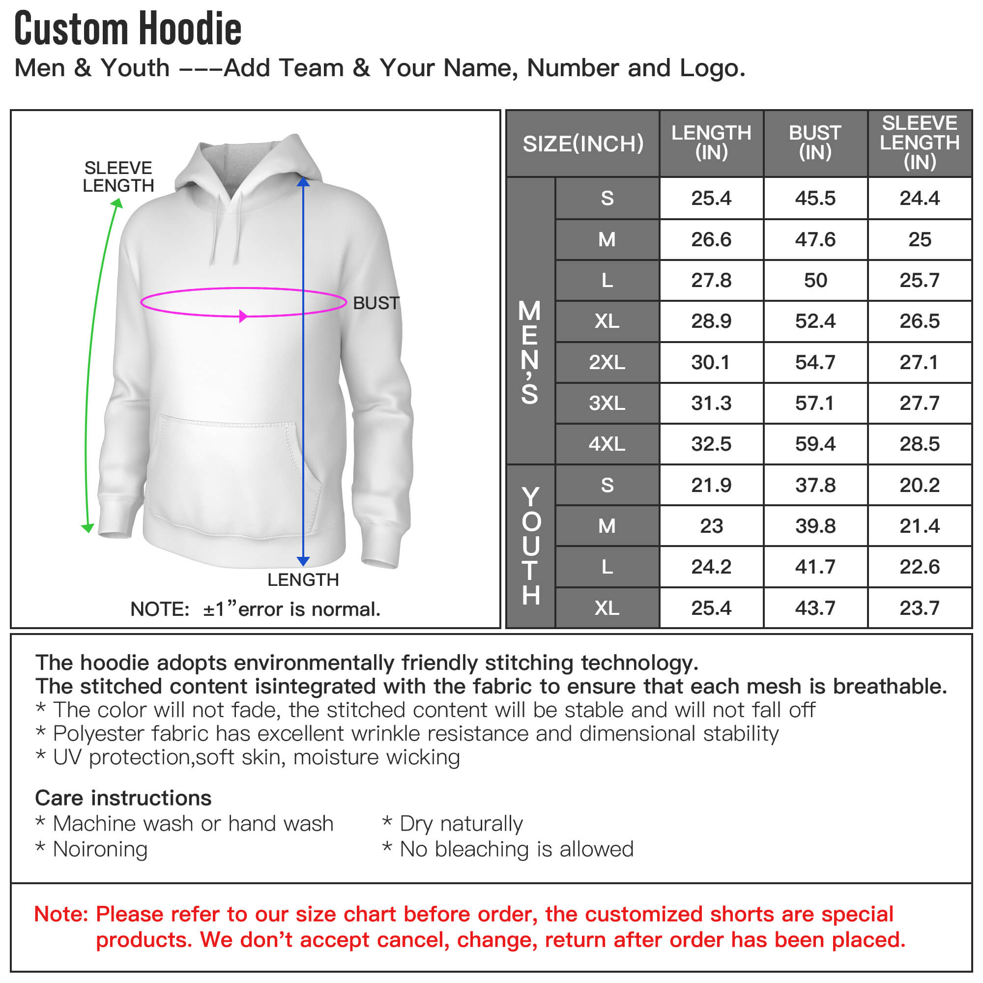 Custom Royal Blue-Red Stitched Classic Style Hoodie Pullover Sweatshirt