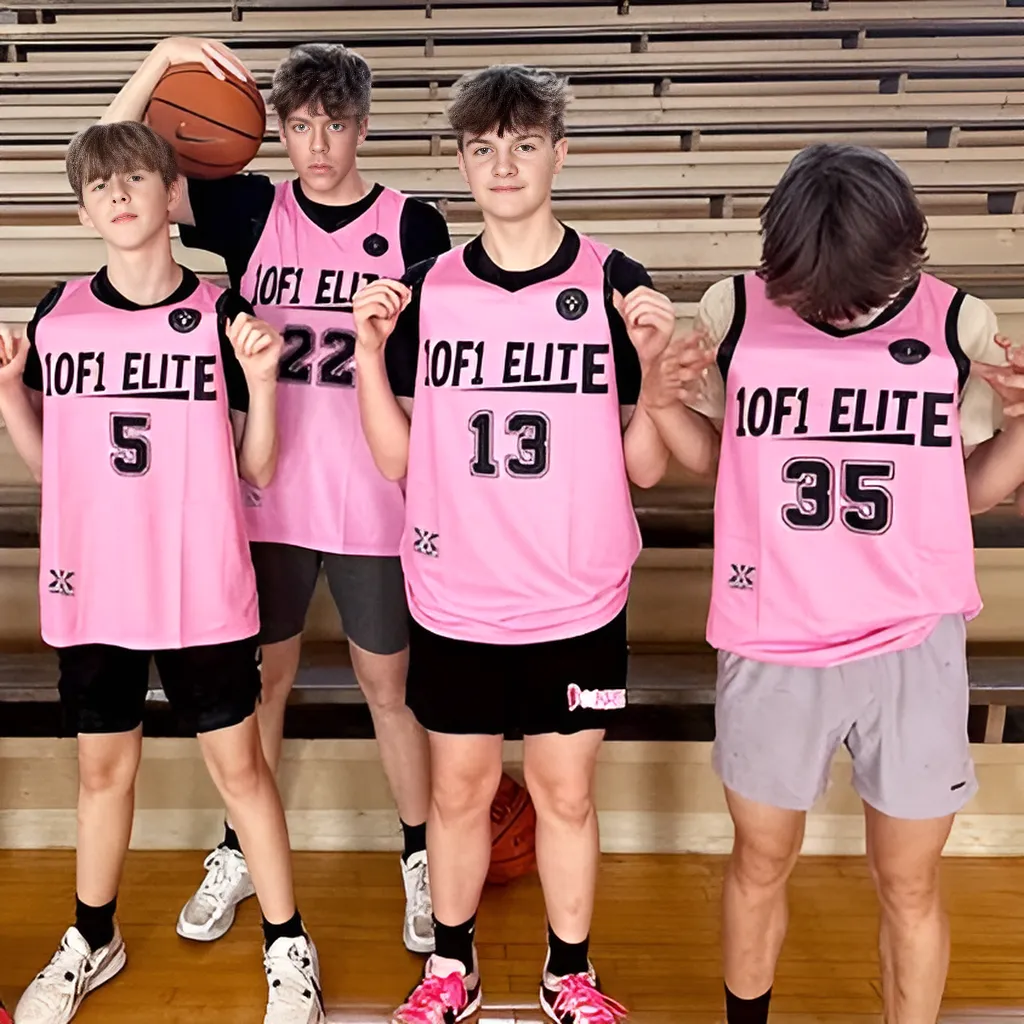 Custom Black Pink Double Side Tops Athletic Basketball Jersey