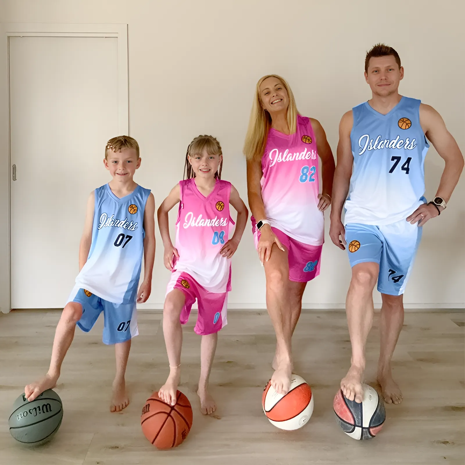 Custom Light Blue White Gradient Fashion Sets Sports Uniform Basketball Jersey