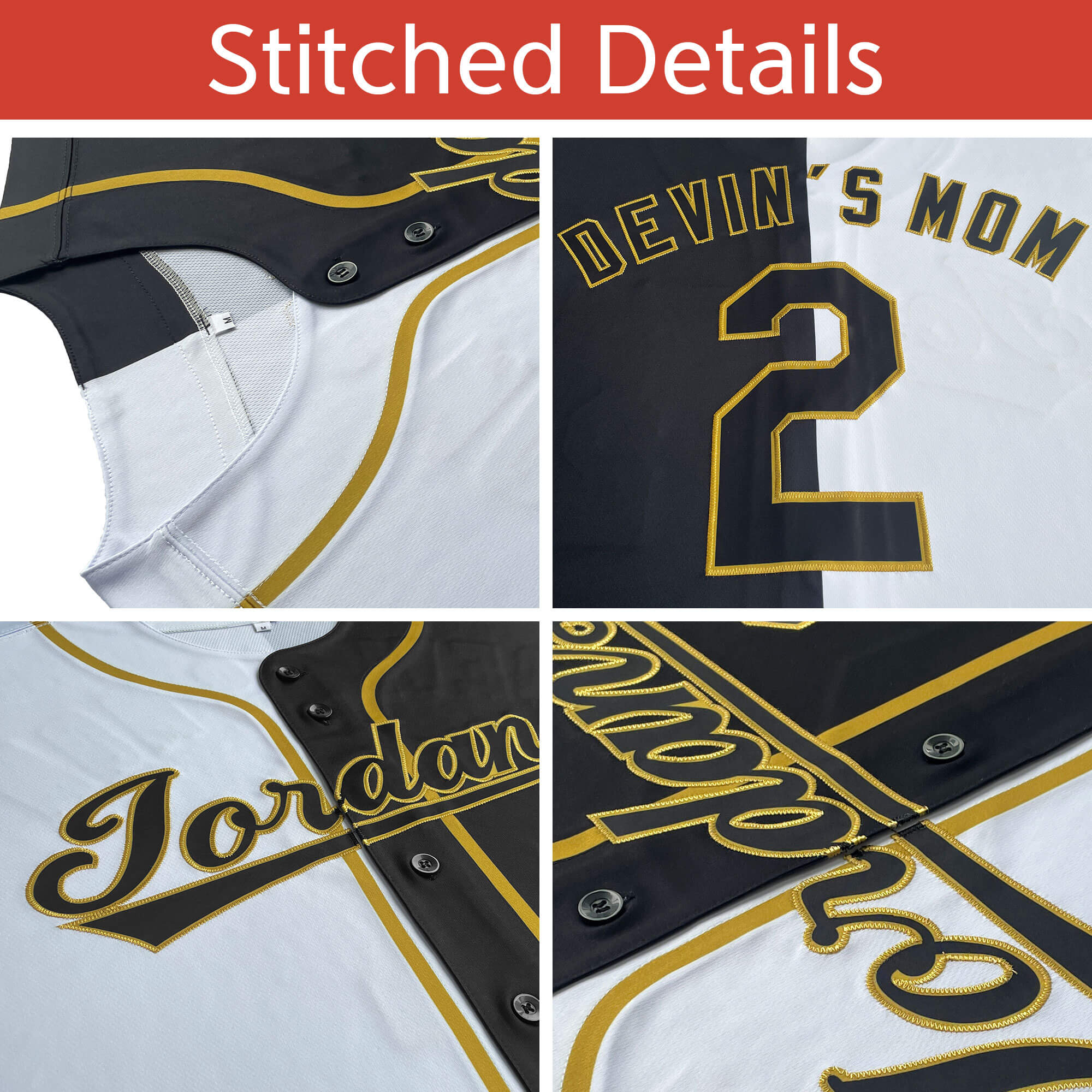 Custom Split Baseball Jersey Button Down Stitched Personalized Shirts for Adults/Boy