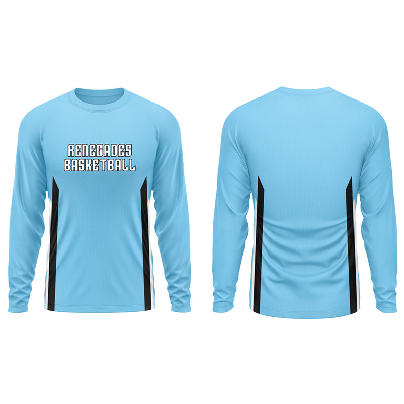 Custom Blue Performance Long Sleeve T-Shirt