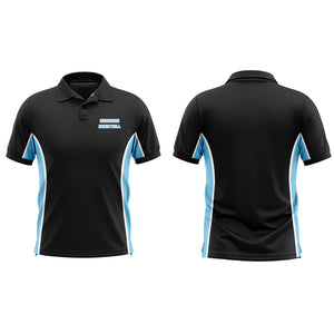 Custom Black Add Your Own Text Design Performance Polo Shirt