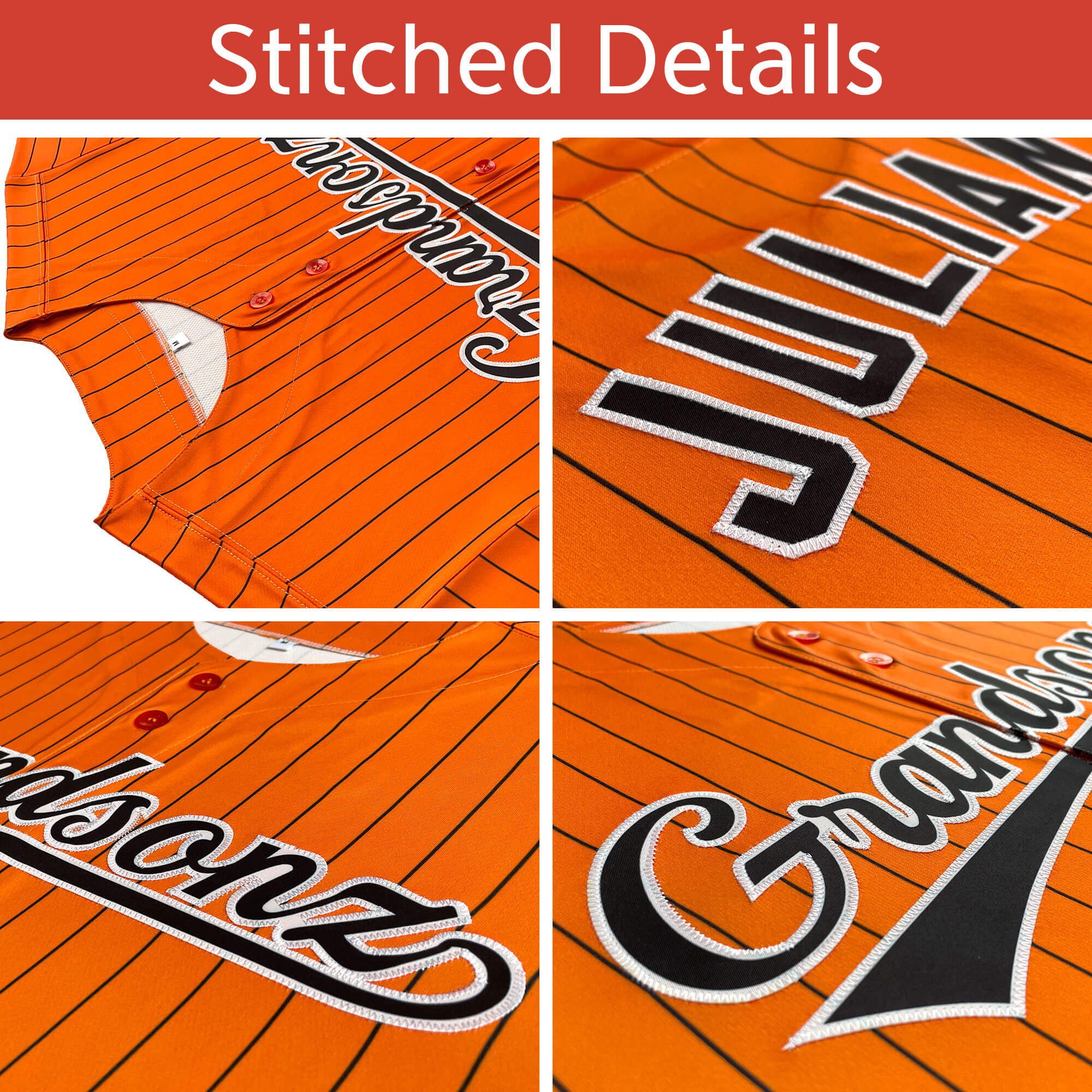 Custom Neon Green Orange Pinstripe Personalized Two-Tone Authentic Baseball Jersey