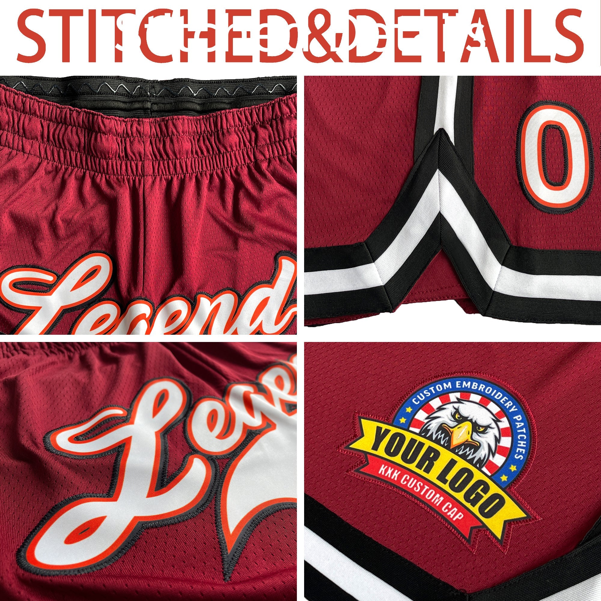 Custom Orange Black Basketball Shorts