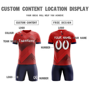 Custom Red Printing Outdoor Breathable Soccer Sets Jersey