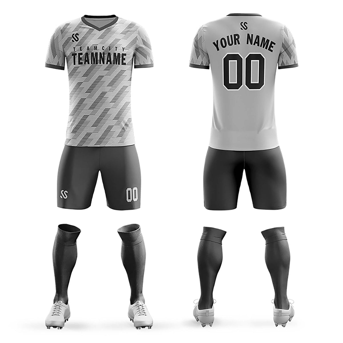 Customize Gray Soccer Jersey Personalized Shirts for Sport KXKSHOP