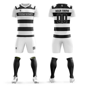 Custom Black Casuall Printing Sportswear Soccer Sets Jersey