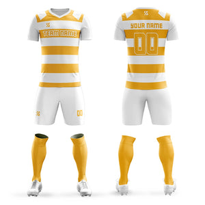 Custom Yellow Casual Printing Sportswear Soccer Sets Jersey