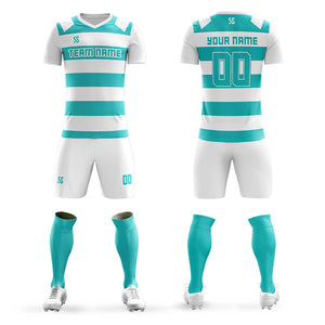 Custom Teal Casual Printing Sportswear Soccer Sets Jersey