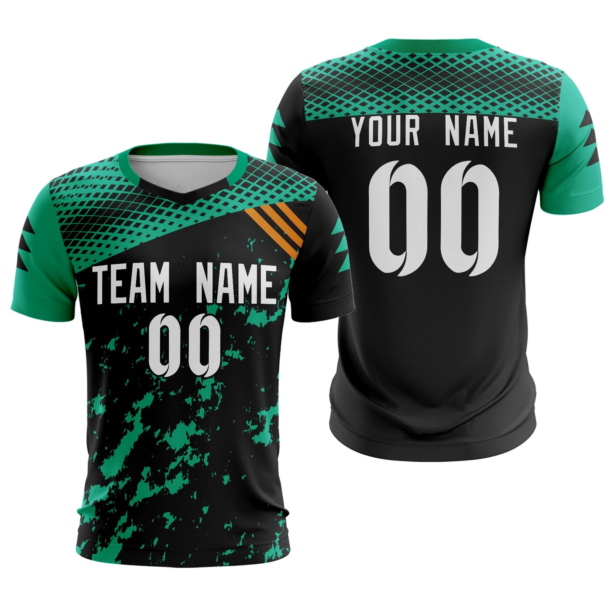 Custom Black White Green Breathable Sport Soccer Tops Jersey