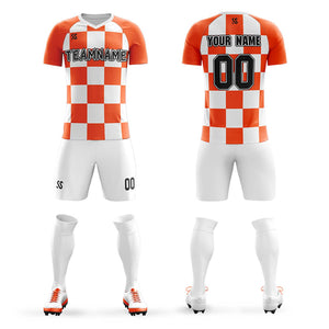 Custom Orange Black Casual Outdoor Soccer Sets Jersey