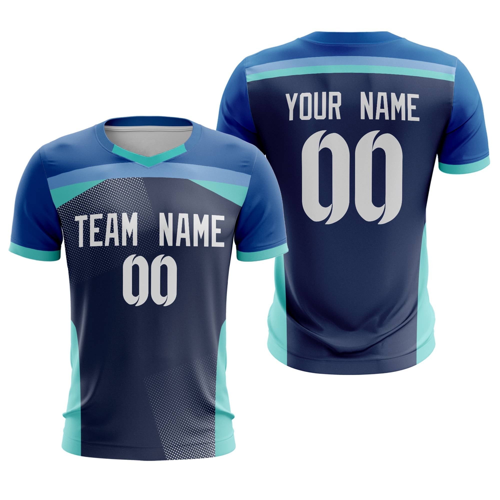 Custom Navy Breathable Sport Soccer Tops Jersey