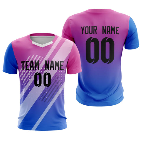 Custom Royal Black Pink Breathable Sport Soccer Tops Jersey