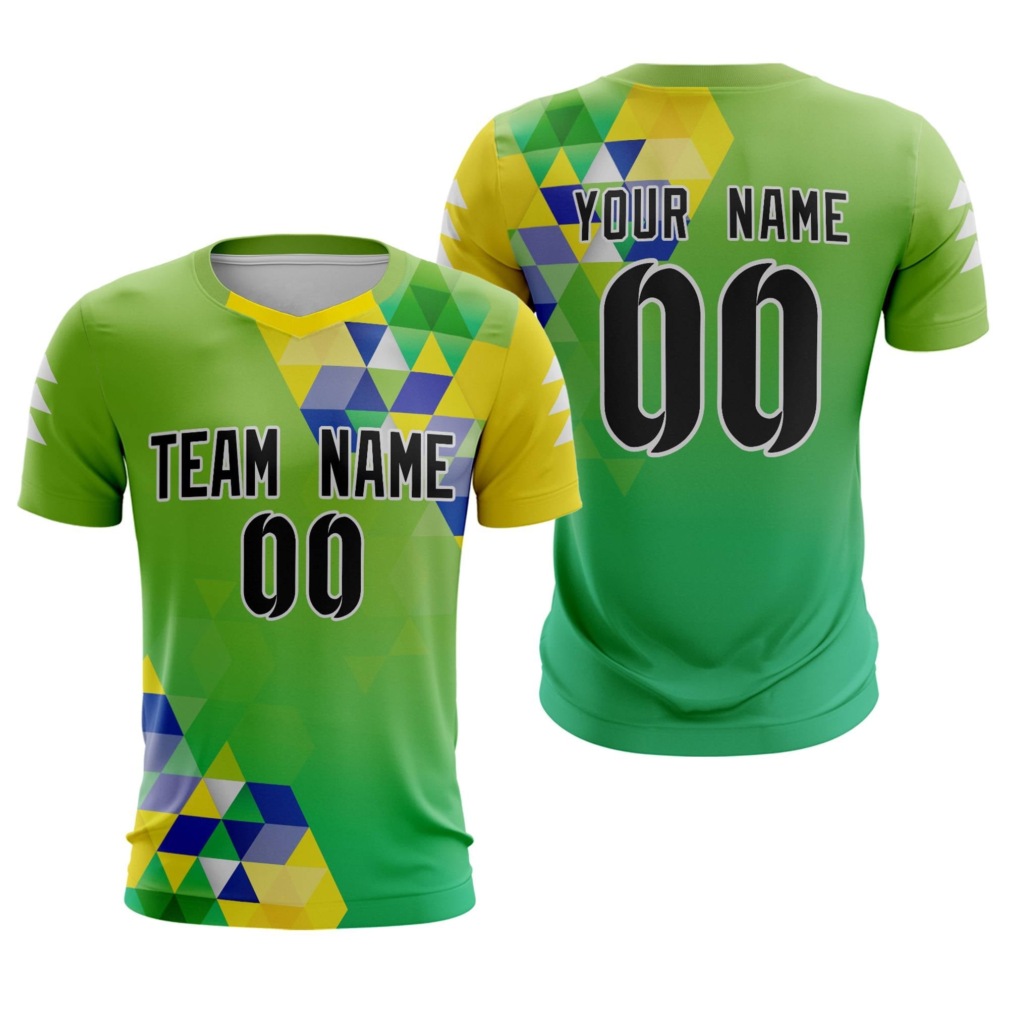 Custom Green Black Breathable Sport Soccer Tops Jersey