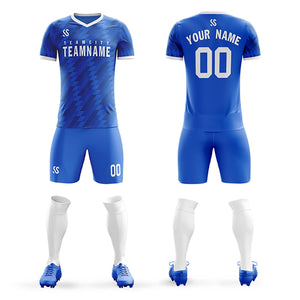 Custom Royal Printing Outdoor Tracksuit Soccer Sets Jersey