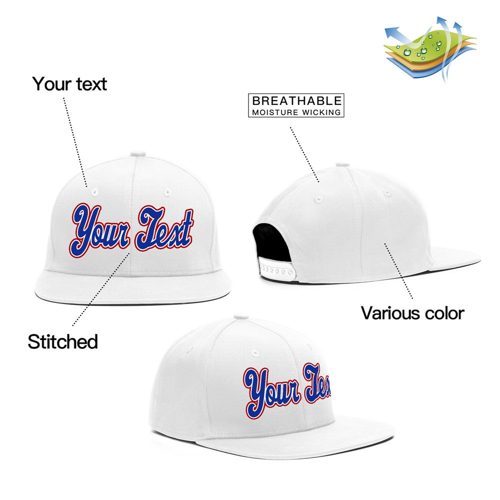 Custom White Purple Casual Sport Baseball Caps