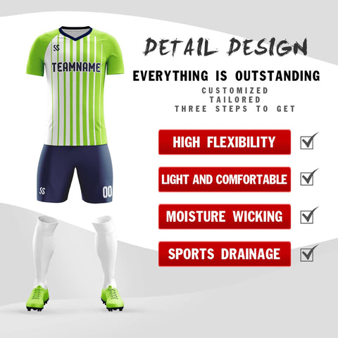 Custom Green Black Printing Sportswear Soccer Sets Jersey