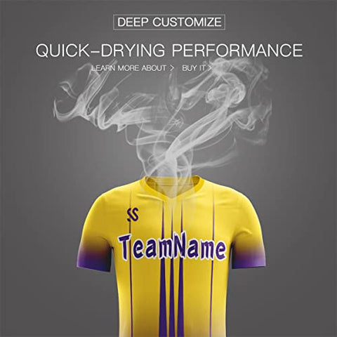 Custom Yellow Purple Soft Training Uniform Soccer Sets Jersey