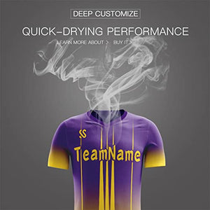 Custom Purple Gold Soft Training Uniform Soccer Sets Jersey