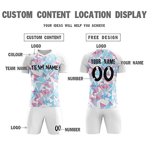 Custom White Sports Training Soccer Sets Jersey