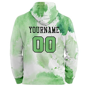 Custom Stitched Sportwear Green Graffiti Pattern Pullover Hoodie