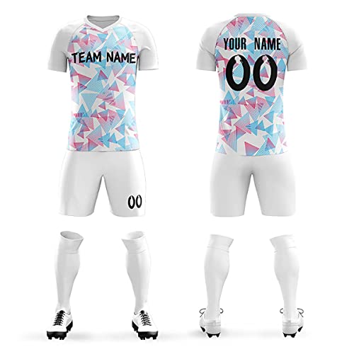 Custom White Sports Training Soccer Sets Jersey