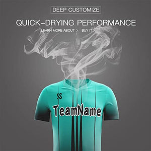 Custom Teal Black Soft Training Uniform Soccer Sets Jersey