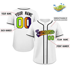 Maillot de Baseball authentique, personnalisé, blanc, vert fluo, dégradé, mode, authentique