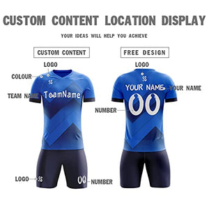 Custom Royal White-Blue Sports Training Soccer Sets Jersey