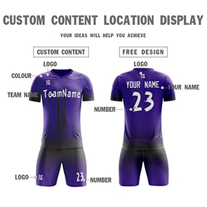 Custom Purple Black Soft Training Uniform Soccer Sets Jersey