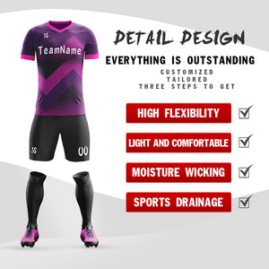 Custom Purple Printing Outdoor Breathable Soccer Sets Jersey