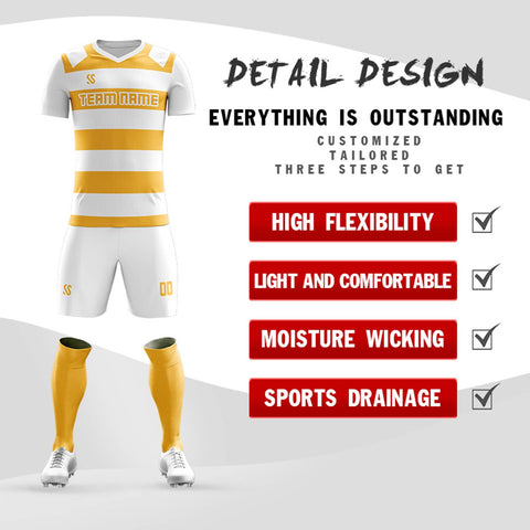 Custom Yellow Casual Printing Sportswear Soccer Sets Jersey