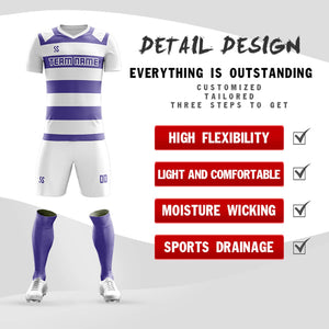 Custom Purple Casual Printing Sportswear Soccer Sets Jersey