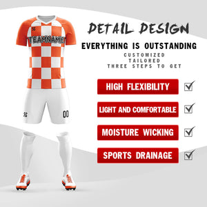 Custom Orange Black Casual Outdoor Soccer Sets Jersey